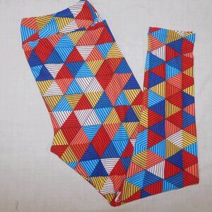 LuLaroe Multicolor Bold Geometric Triangle print Womens Leggings TC size 12 – 18